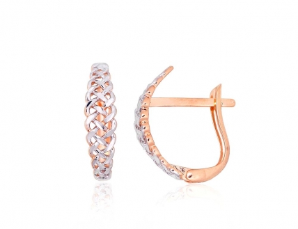 Gold earrings with english lock. Photo Nr. 1