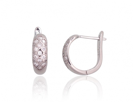 Silver earrings with english lock. Photo Nr. 1