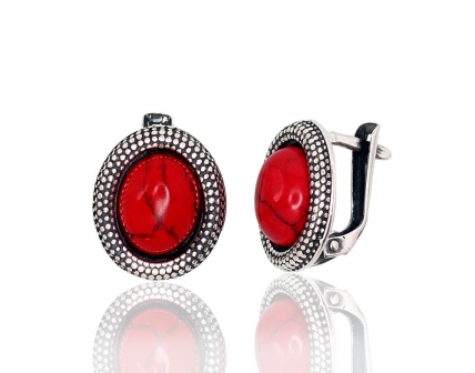 Silver earrings with english lock. Photo Nr. 1