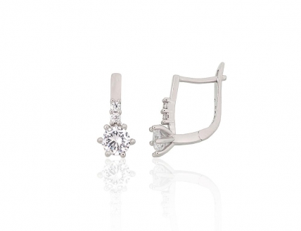Silver earrings with english lock. Photo Nr. 1