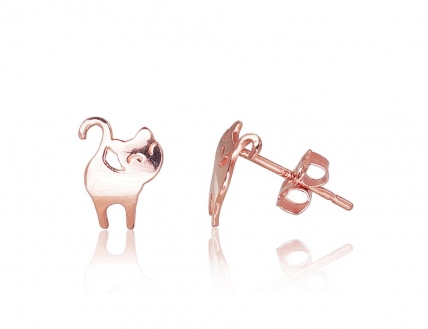 Gold classic studs earrings. Photo Nr. 1