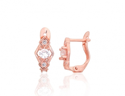 Silver earrings with english lock. Photo Nr. 1