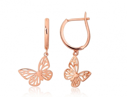 Gold earrings with english lock. Photo Nr. 1