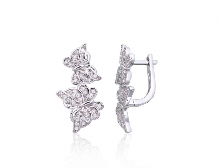 Silver earrings with english lock. Photo Nr. 1