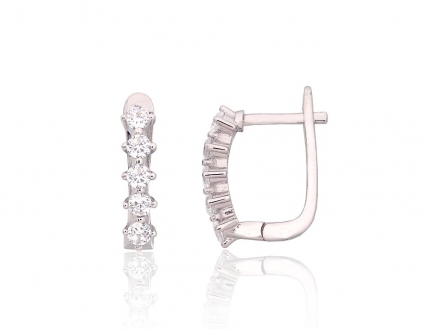 Silver earrings with english lock. Photo Nr. 1