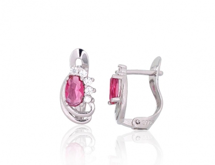 Silver earrings with english lock. Photo Nr. 1