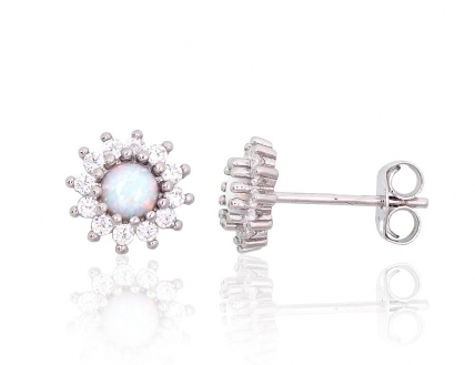 Silver stud earrings. Photo Nr. 1