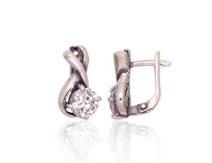 Silver earrings with english lock. Photo Nr. 1