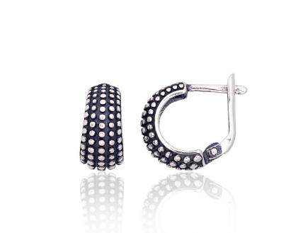 Silver earrings with english lock. Photo Nr. 1