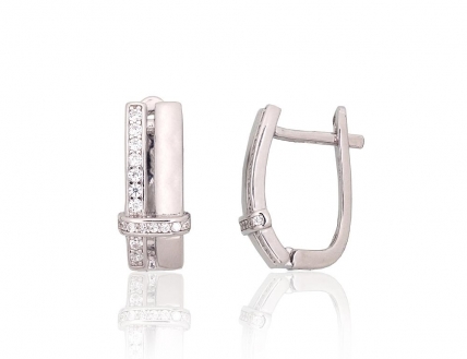 Silver earrings with english lock. Photo Nr. 1