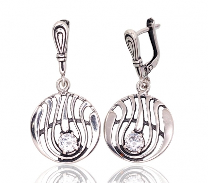Silver earrings with english lock. Photo Nr. 1