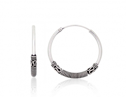 Silver earrings-rings. Photo Nr. 1