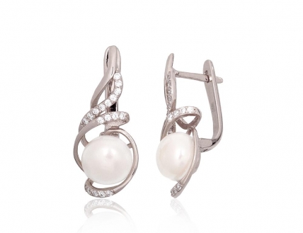 Silver earrings with english lock. Photo Nr. 1