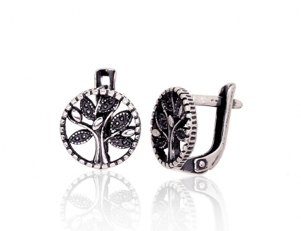 Silver earrings with english lock. Photo Nr. 1