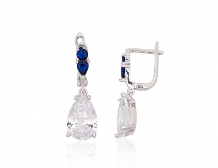 Silver earrings with english lock. Photo Nr. 1