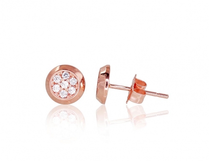 Gold classic studs earrings. Photo Nr. 1
