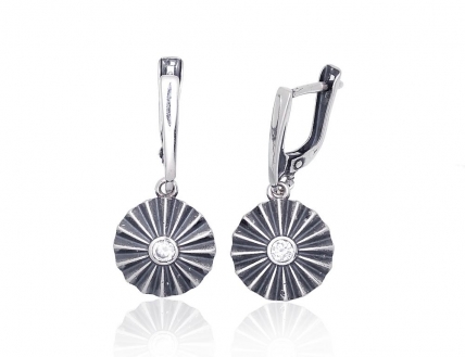 Silver earrings with english lock. Photo Nr. 1