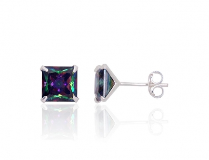 Silver stud earrings. Photo Nr. 1