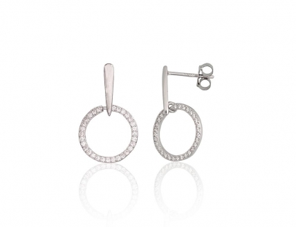 Silver stud earrings. Photo Nr. 1