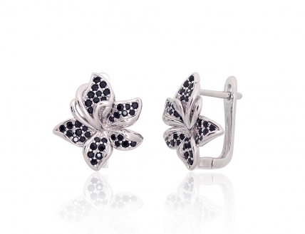 Silver earrings with english lock. Photo Nr. 1