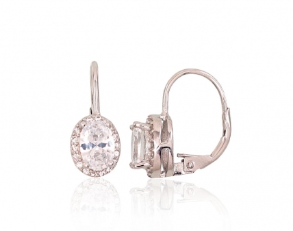 Silver earrings with english lock. Photo Nr. 1
