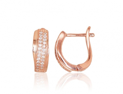 Silver earrings with english lock. Photo Nr. 1