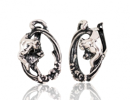Silver earrings with english lock. Photo Nr. 1