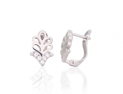 Silver earrings with english lock. Photo Nr. 1