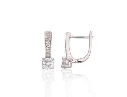 Silver earrings with english lock. Photo Nr. 1