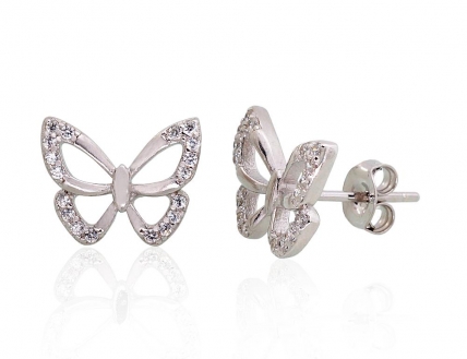 Silver stud earrings. Photo Nr. 1