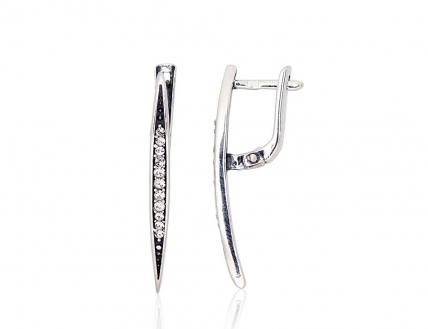 Silver earrings with english lock. Photo Nr. 1