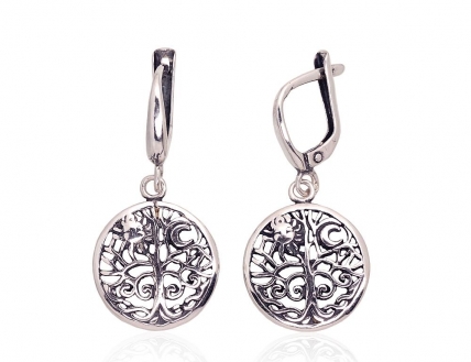 Silver earrings with english lock. Photo Nr. 1
