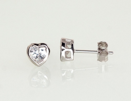 Silver stud earrings. Photo Nr. 1