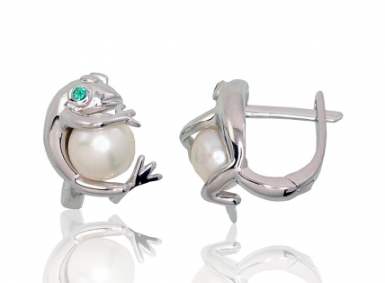 Silver earrings with english lock. Photo Nr. 1