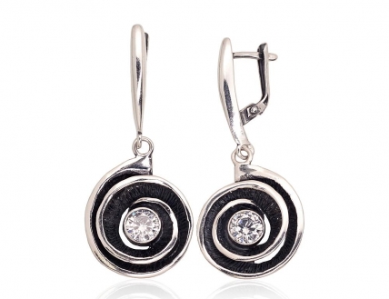 Silver earrings with english lock. Photo Nr. 1