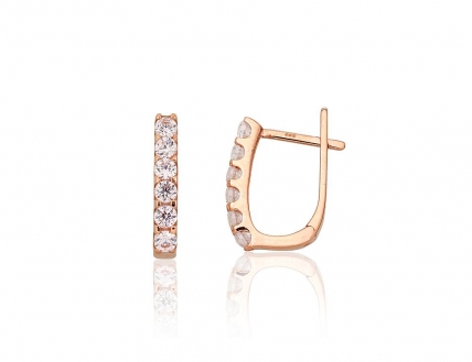 Gold earrings with english lock. Photo Nr. 1