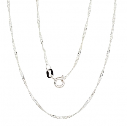 Silver chain Singapore 1,5 mm, diamond cut. Photo Nr. 1