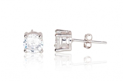 Silver stud earrings. Photo Nr. 1