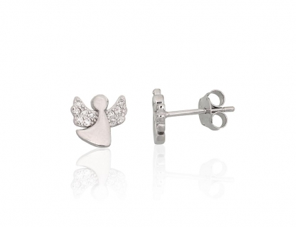 Silver stud earrings. Photo Nr. 1