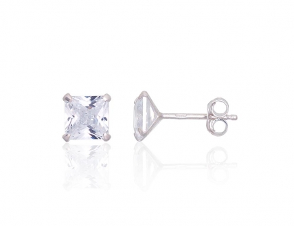 Silver stud earrings. Photo Nr. 1