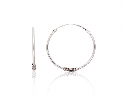 Silver earrings-rings. Photo Nr. 1