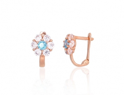 Gold earrings with english lock. Photo Nr. 1