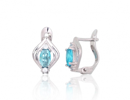 Silver earrings with english lock. Photo Nr. 1