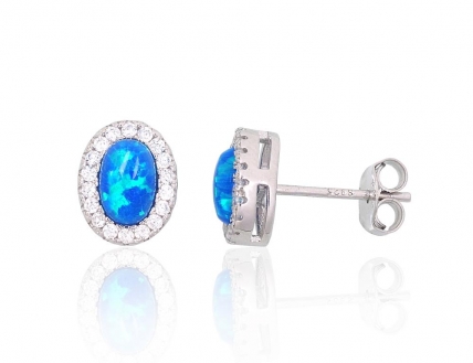 Silver stud earrings. Photo Nr. 1