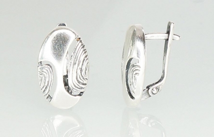 Silver earrings with english lock. Photo Nr. 1