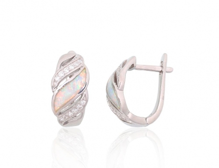 Silver stud earrings. Photo Nr. 1