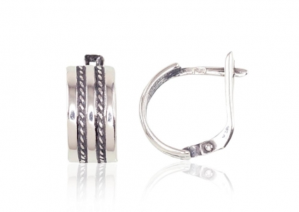 Silver earrings with english lock. Photo Nr. 1