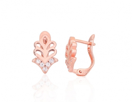 Silver earrings with english lock. Photo Nr. 1