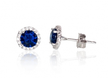 Silver stud earrings. Photo Nr. 1