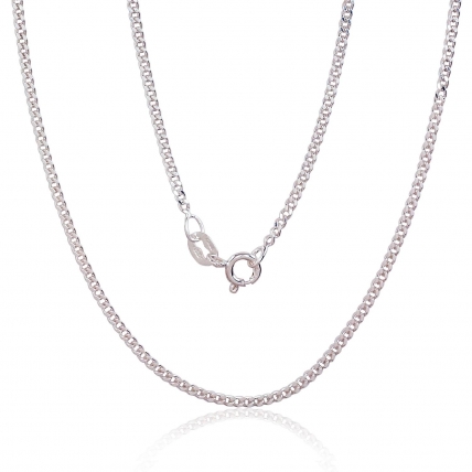 Silver chain Curb 2 mm, diamond cut. Photo Nr. 1